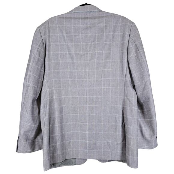Fazzi Sport Mens 42R Grey Check Windowpane Plaid Blazer Suit Jacket Sport Coat - Picture 4 of 16
